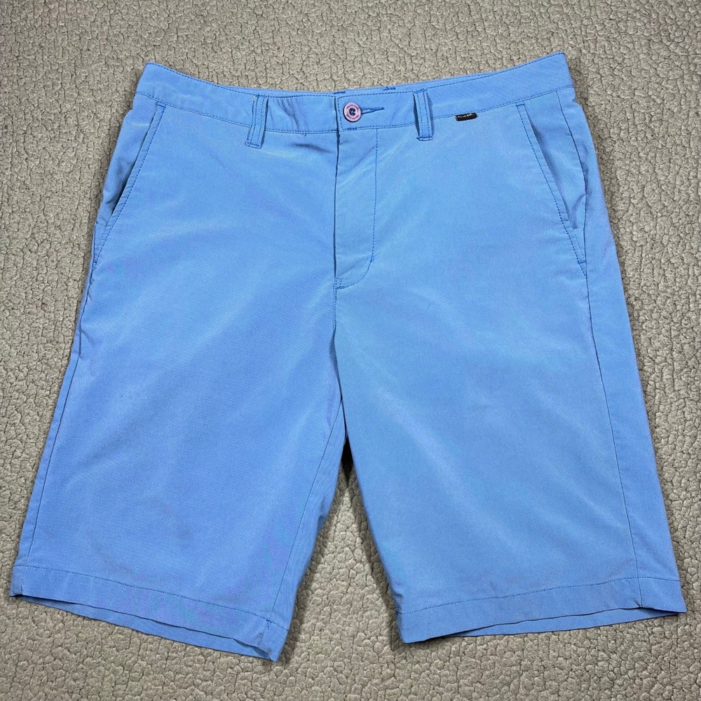 Travis Mathew Golf Shorts Mens 34 Beck Performance Stretch Blue Summer Casual